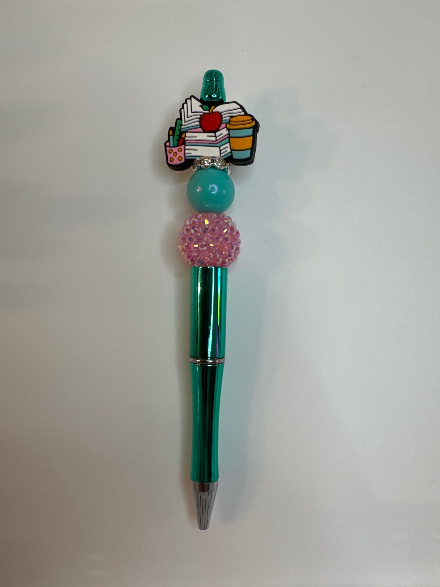 Teachers desk supplies and books