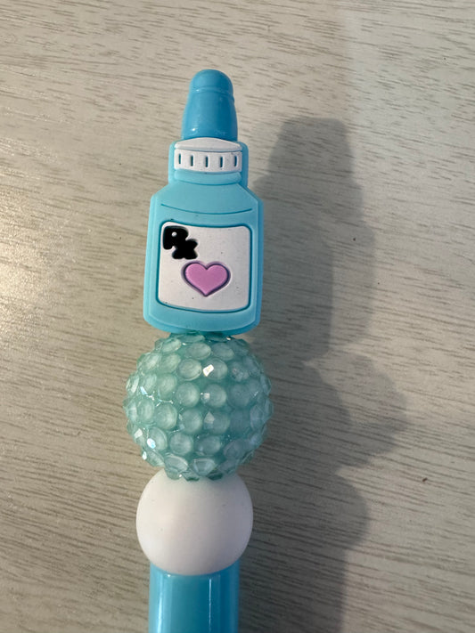 Blue prescription bottle