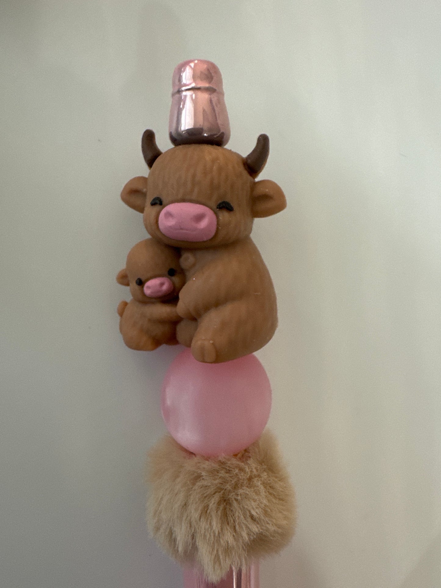 Mother and baby highland cow