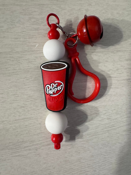 Dr. Pepper keychain with bell