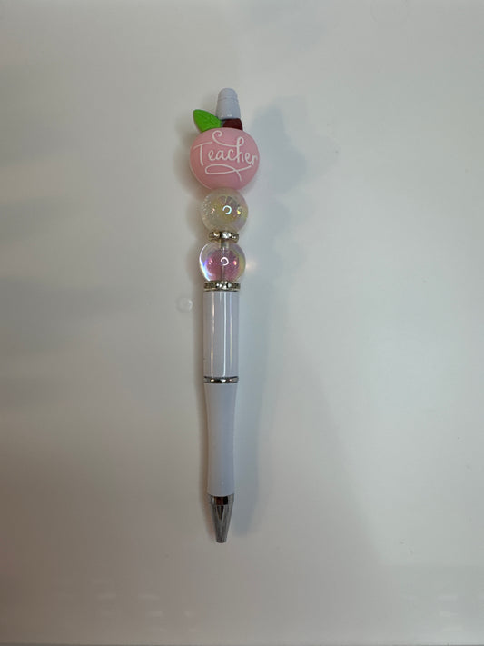 Pink teacher apple with thank you on reverse side