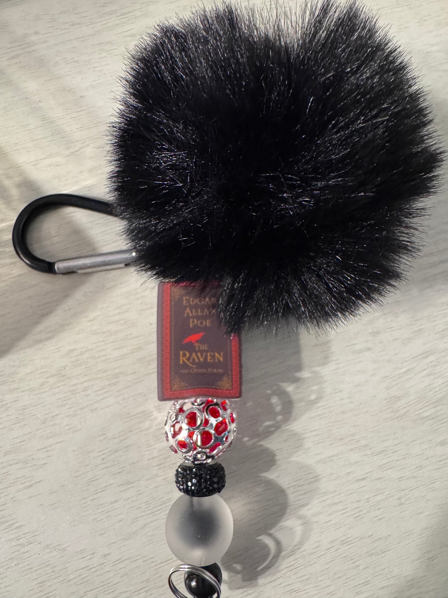Poe the Raven book keychain