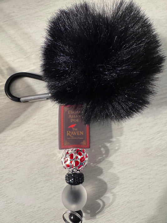 Poe the Raven book keychain