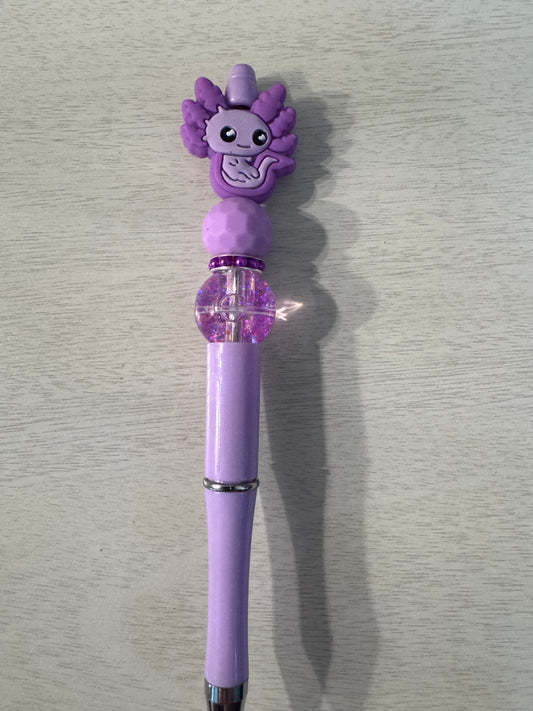 Purple Axolotl with purple water bead