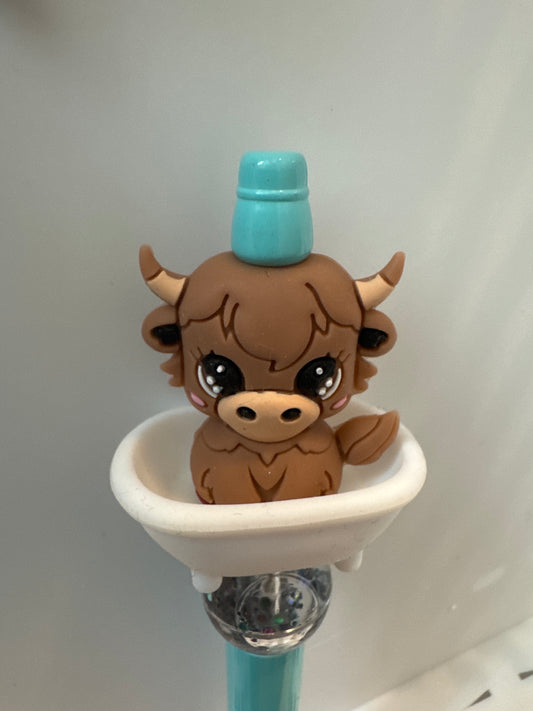 Highland cow in tub