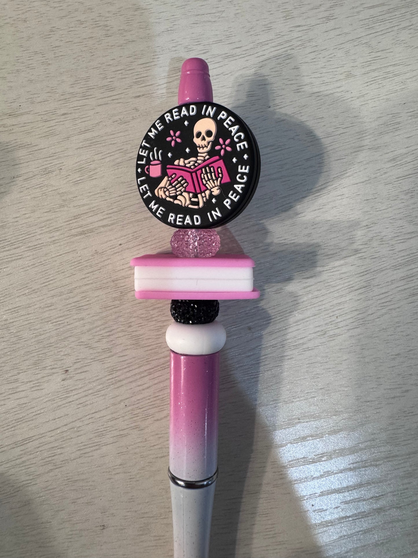 Let me read in peace skeleton with book