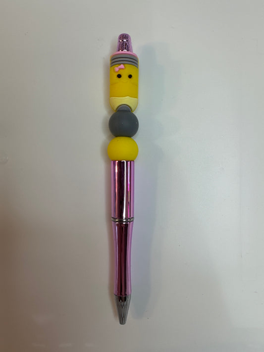 3D pencil with pink bow