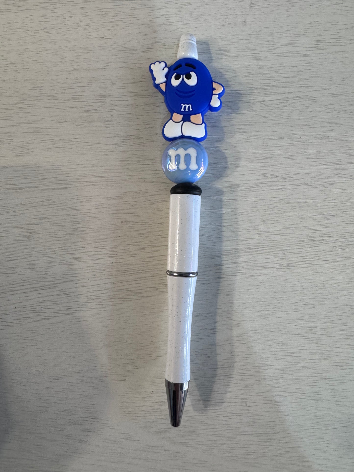 Blue M&M with special m bead