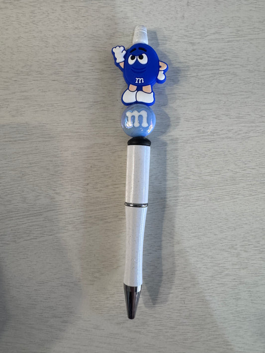 Blue M&M with special m bead