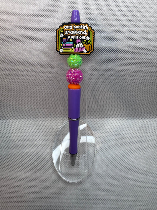 Cozy bookish weekend ticket. Admit one