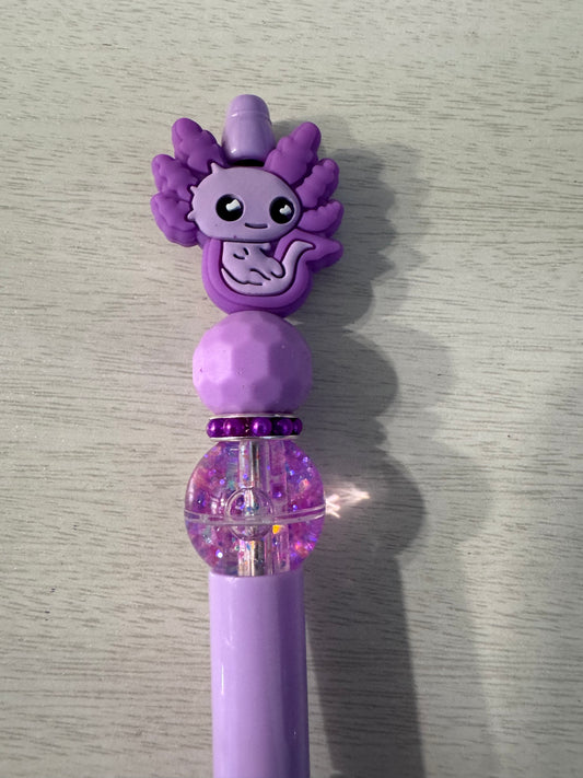 Purple Axolotl with purple water bead