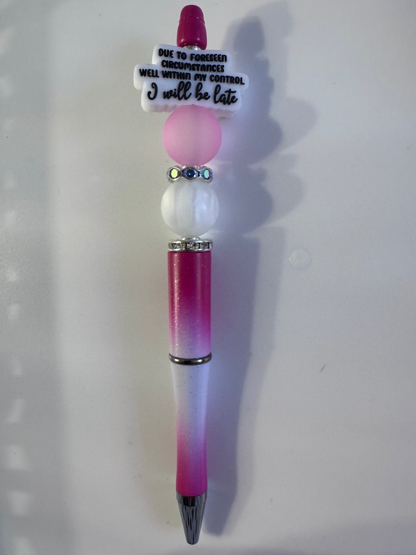 Due to foreseen circumstances well within my control I will be late