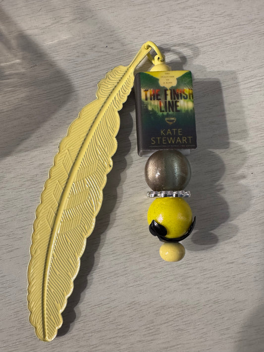 The finish line book feather bookmark